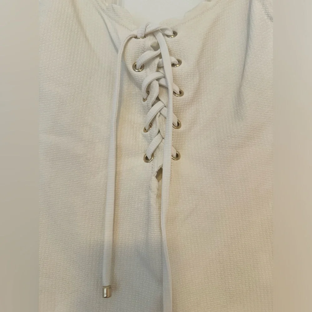 WOMENS size S (tag removed) Marysia Palm Springs tie maillot in coconut